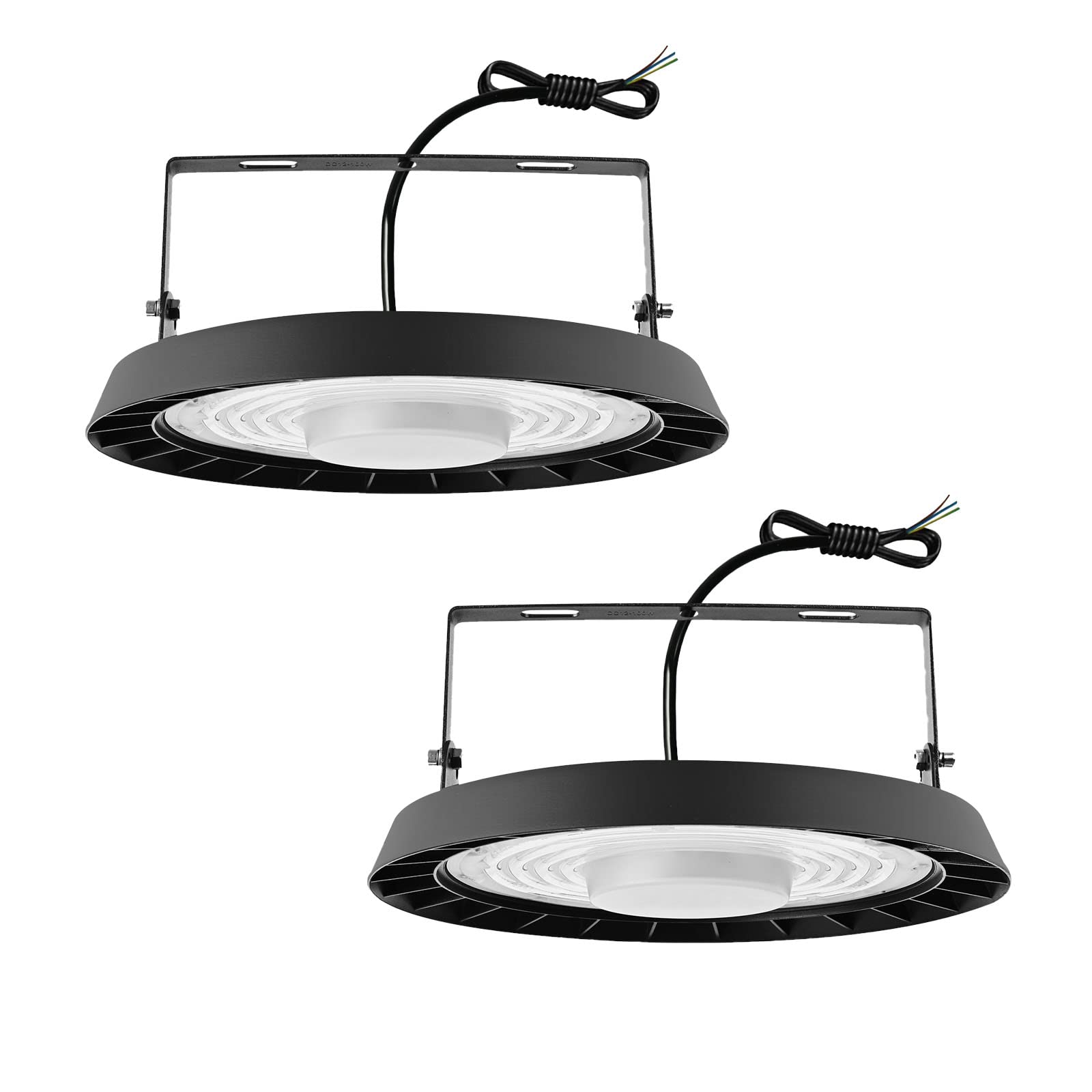 Jefedana 300W UFO LED High Bay Lamp, UFO LED 30000LM Industrial LED Spotlights with Stand, Industrial LED Hood Cool White 6500K IP65 Waterproof UFO LED Workshop Lamp for Factory Garage (2PCS)