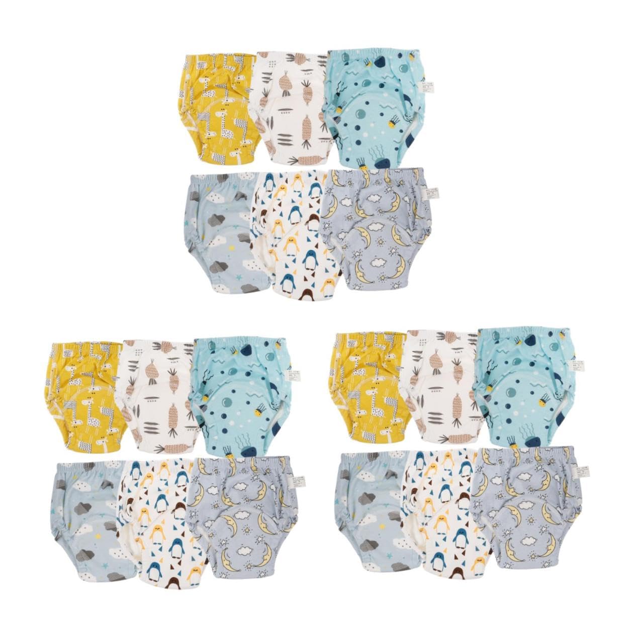 TOYANDONA 3 Ensembles Culottes Apprentissage Garçon Fille Coton Lavables Et Réutilisables Protection Fuites Confort Pour Garçon Et Fille Phase De Propreté 6 Pièces * 3