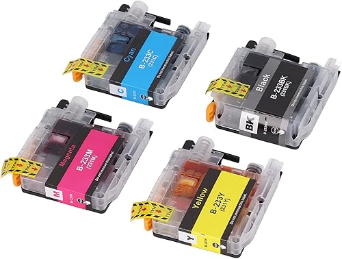 Kit de cartucho de tinta de impresora, BK C M Y 4 colores PP cartucho de tinta desechable para impresión (LC233)