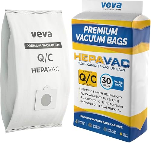 Paquete de 30 bolsas de vacío HEPA tipo QC 53292 para aspiradoras Kenmore 5055, 50558, 53291, 53292, Series 600, 400, 200