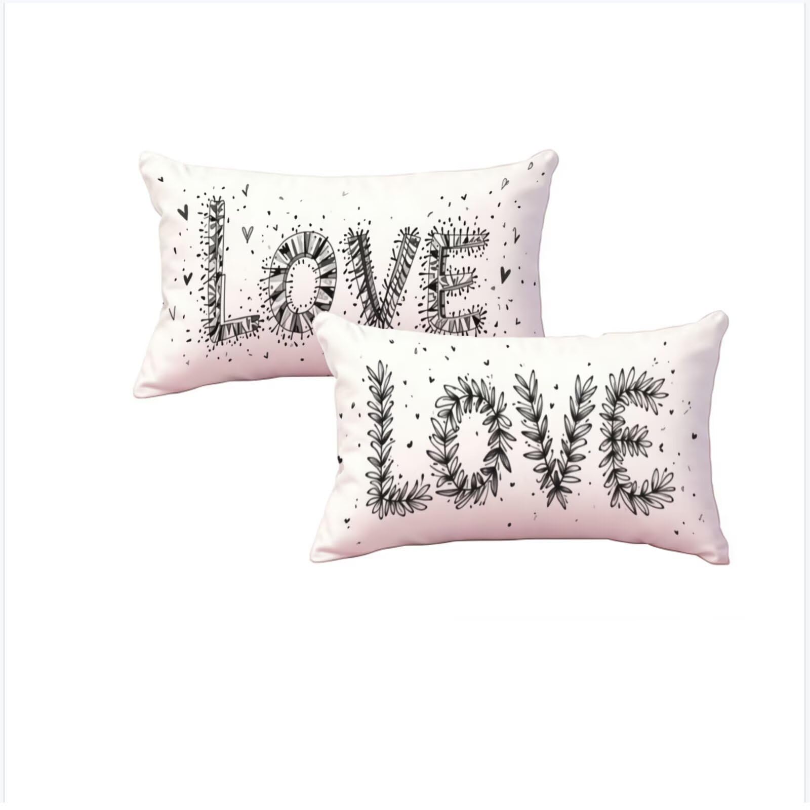 Housse coussin 40x70cm noir en velours géométrique lot de 2 pour la décoration de canapé