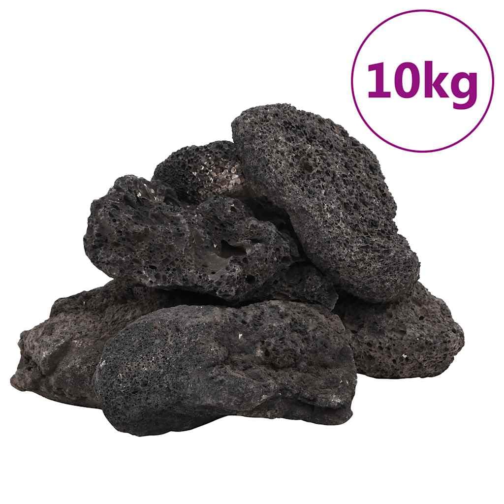 Vulkanische Lavasteine 10 kg Schwarz, natürlicher biologischer Filter für Aquarium, Lavagranulat 10-30 cm, verbessert Wasserqualität und Sauerstoffgehalt, für Süß- und Salzwasser