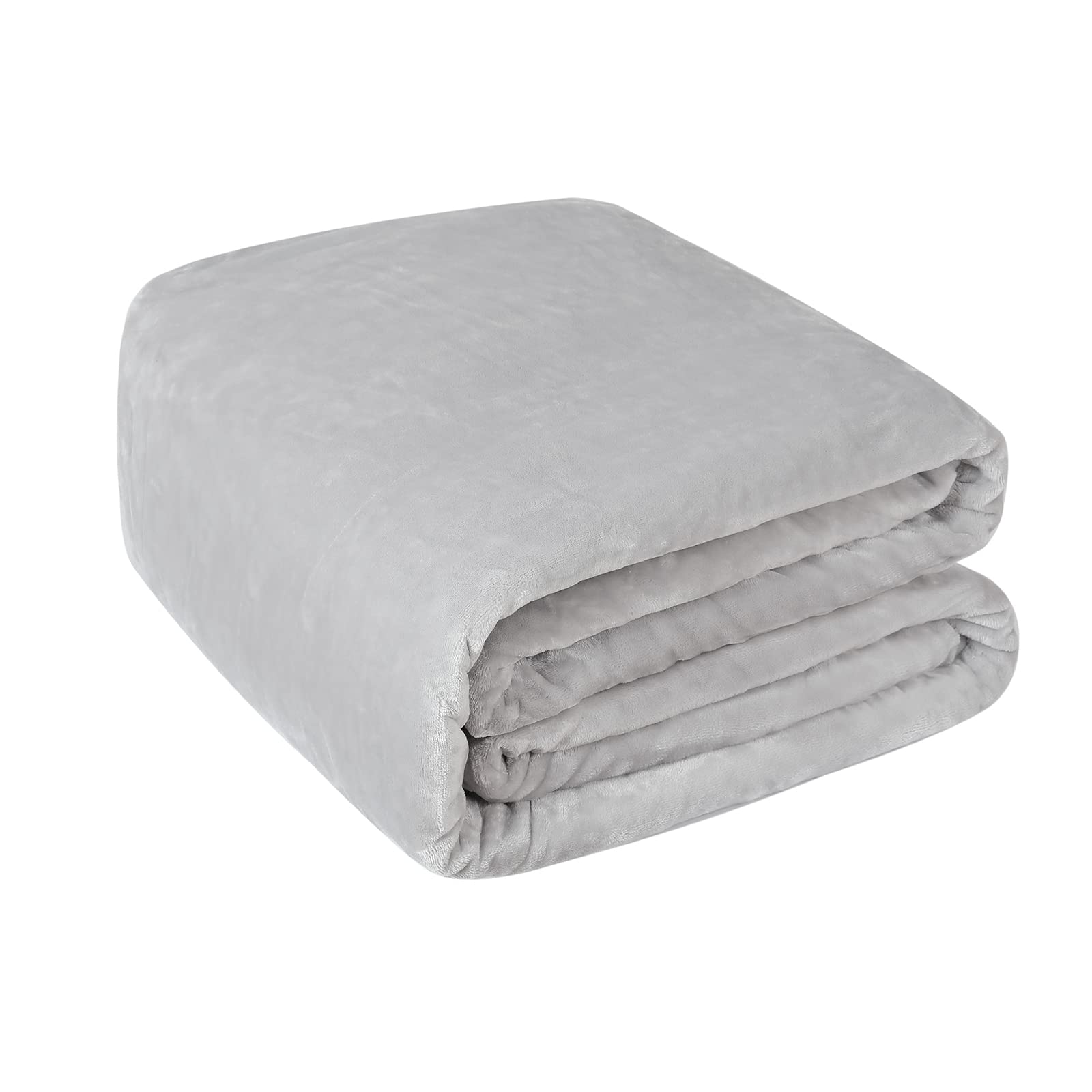 Flannel Oversized King Blankets 220gsm 120"x120", Giant Huge 10'x10' Cozy Big Throw Blanket Fits The Whole Family, Extra Large Soft Fleece Blankets for Bed Sofa Couch Travel, Silver Grey