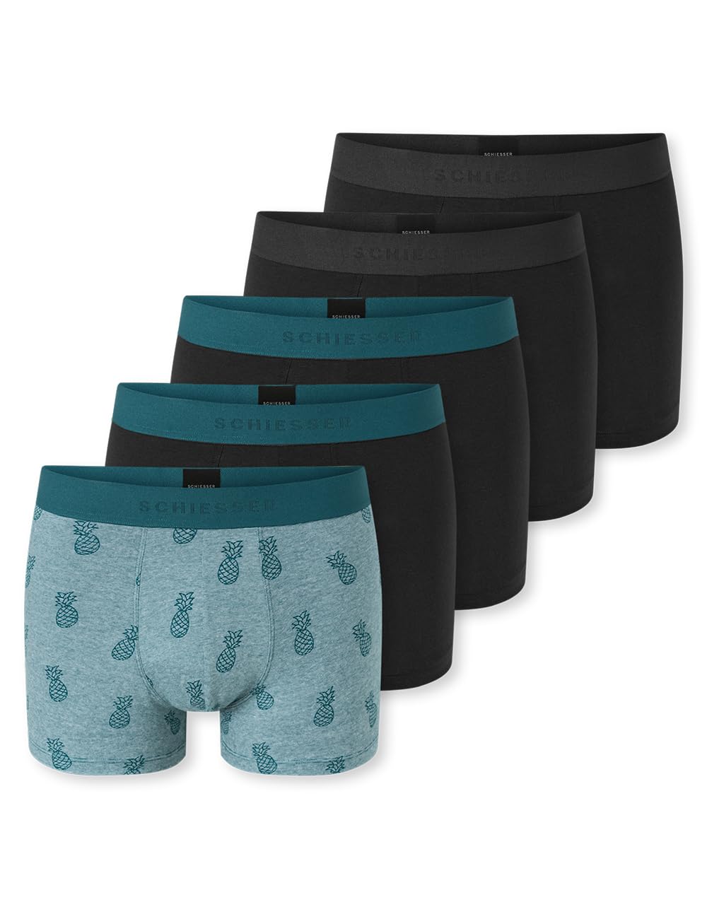 Schiesser Herren 5 Pack Boxershorts Bio Baumwolle Multipack - 95/5 Organic