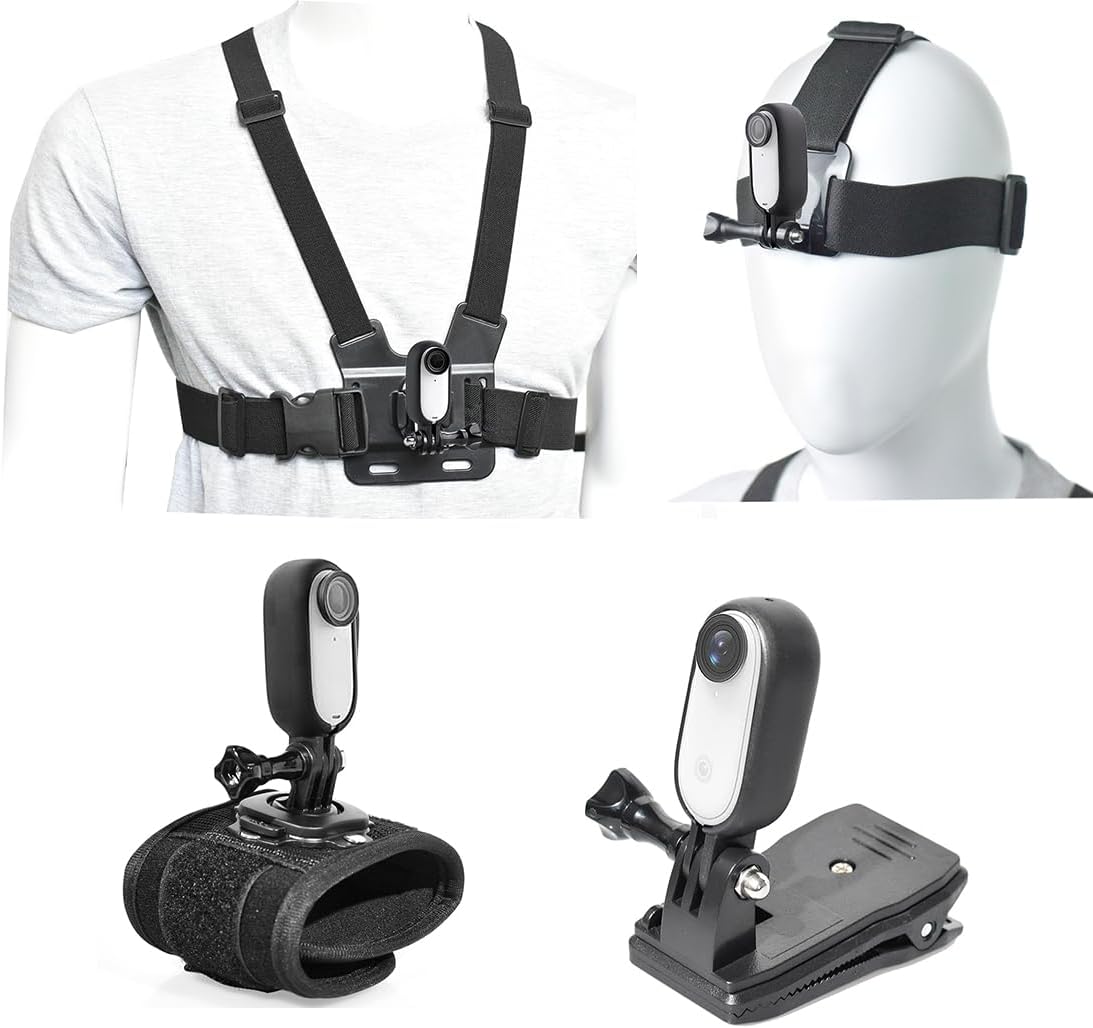 FotoleeyGo 3S Mount Kit - Chest, Backpack, Head & Wrist Strap Mounts for Go3s