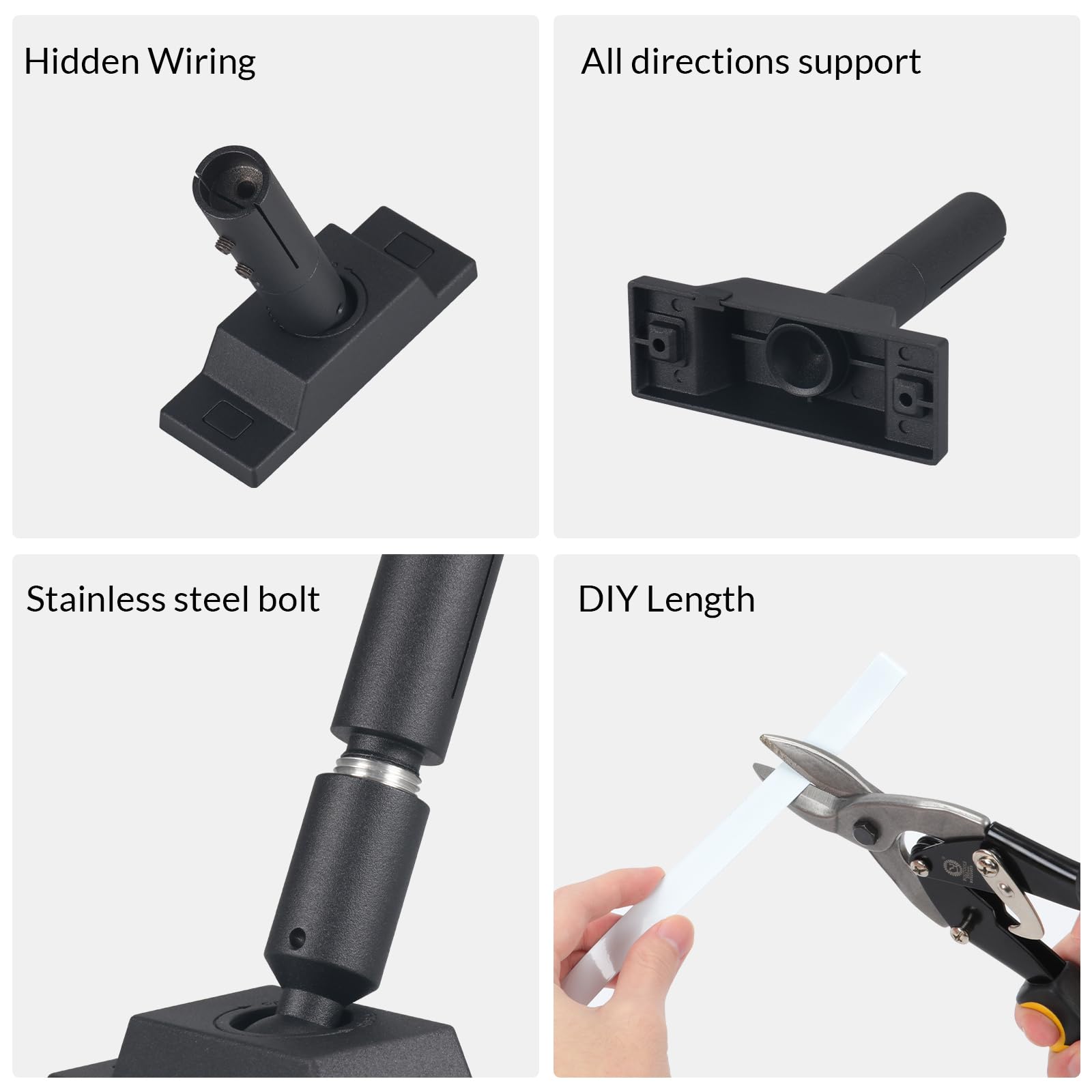 AFTERTECH Bandella In Acciaio Nera 16mm x 25m Per Kit Sospensione Led Strip Striscia Invisibile Linear Starline Skyline Da Parete M7A1