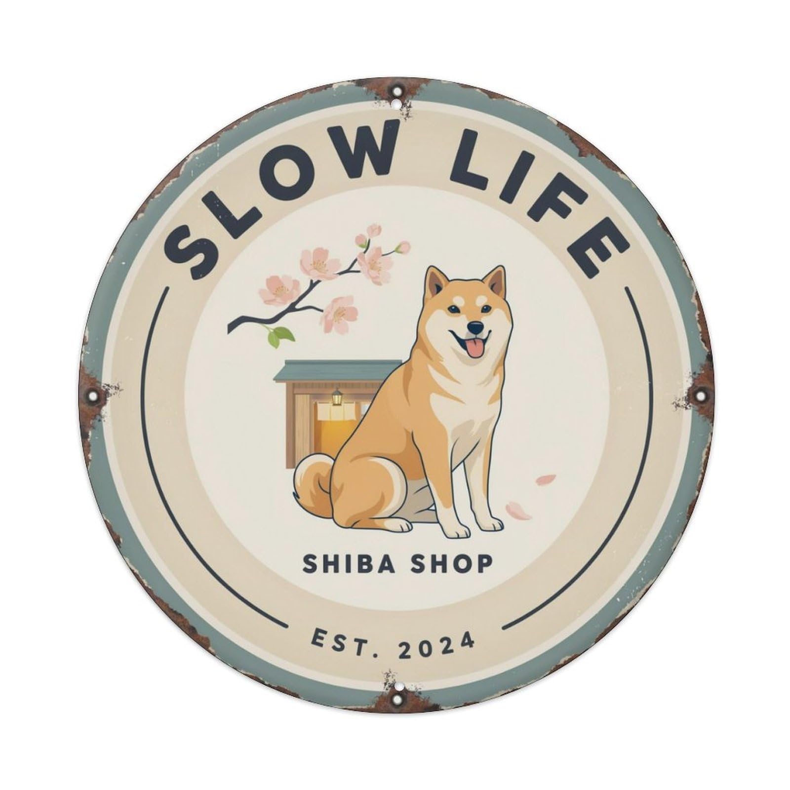 Slow Life Showa Japanese Metal Tin Sign Plaque