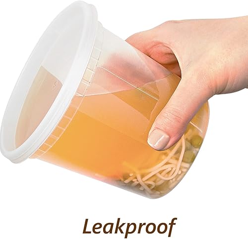 Miniatura 23 de Durahome – Recipientes de plástico deli con tapas, calidad premium, apto para microondas, transparente almacenamiento de alimentos, contenedor de