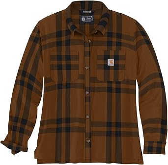 Carhartt Womens 105989 Womens Rugged Flex Loose Fit Midweight Flanne