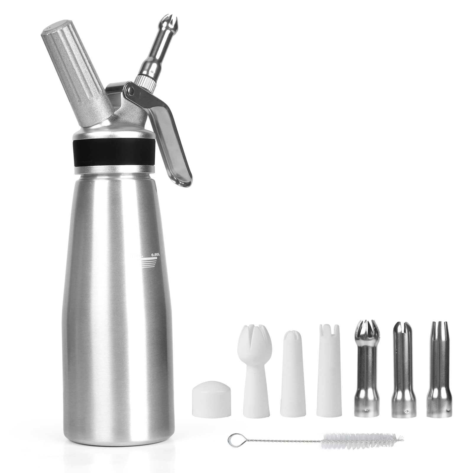XSUPER Professional Whipped Cream Dispenser, Durable Aluminum Whipped