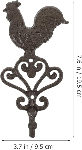 Miniatura 2 de Cabilock Gancho de pared de pollo retro de hierro fundido vintage para abrigos de cocina, llaves, toallas, 3 x 1.5 pulgadas