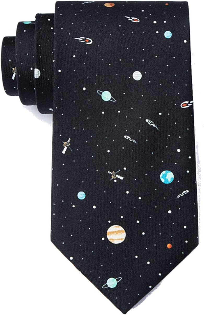 Men's Solar System Astronomy Solar Outer Space Novelty Skinny Narrow Tie Necktie