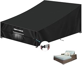 SIMPHAUS Waterproof Sun Lounger Cover for Sun Loungers Garden Outdoor Protective Cover Outdoor Sun Lounger Cover Anti-UV Oxford Fabric Cover for Garden Lounger 210 x 150 x 40/90