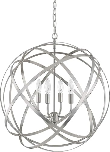 Capital Lighting 4234BN Axis - Accesorio de iluminación colgante con cintas de metal con bandas ajustables, 4 luces 240 vatios totales, 24 pulgadas