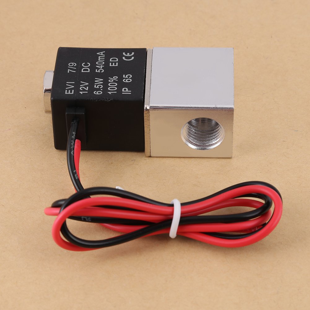 Elektrozawór 12V DC 1/4 "2-drożny jednokierunkowy normalnie zamknięty Pneumatyczny gaz aluminiowy OPAKOWANIE WIELOKROTNEGO UŻYTKU