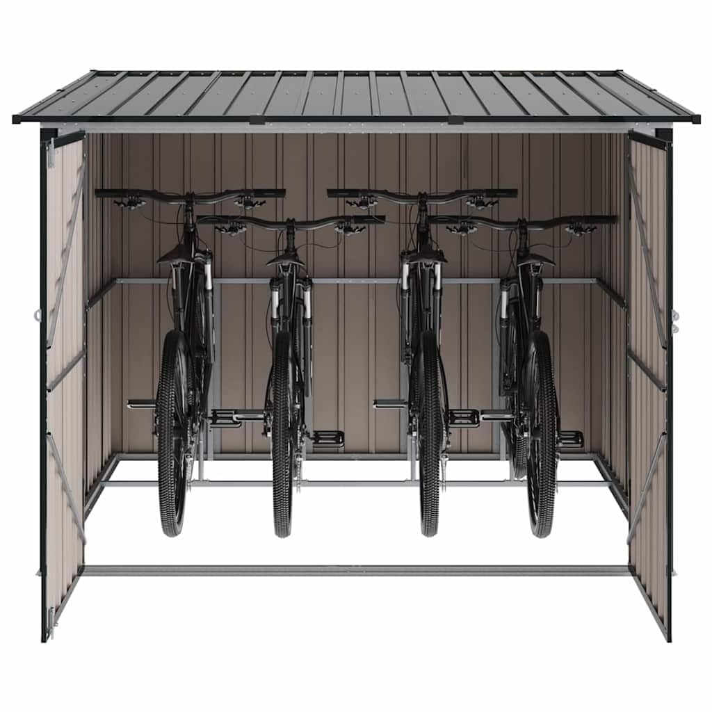 vidaXL Abri de vélo 3 pcs Anthracite 215 x 206 x 157 cm Métal, Jardin et terrasse, Rectangulaire, Moderne, Durable, Design Sympa pour espaces extérieurs, Entretien Facile, Look Contemporain