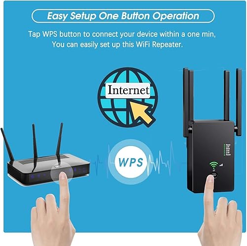 Miniatura 6 de Extensor WiFi 2023, extensores WiFi, amplificador de señal para el hogar, cubre hasta 8000 pies cuadrados y 40 dispositivos, repetidor de Internet