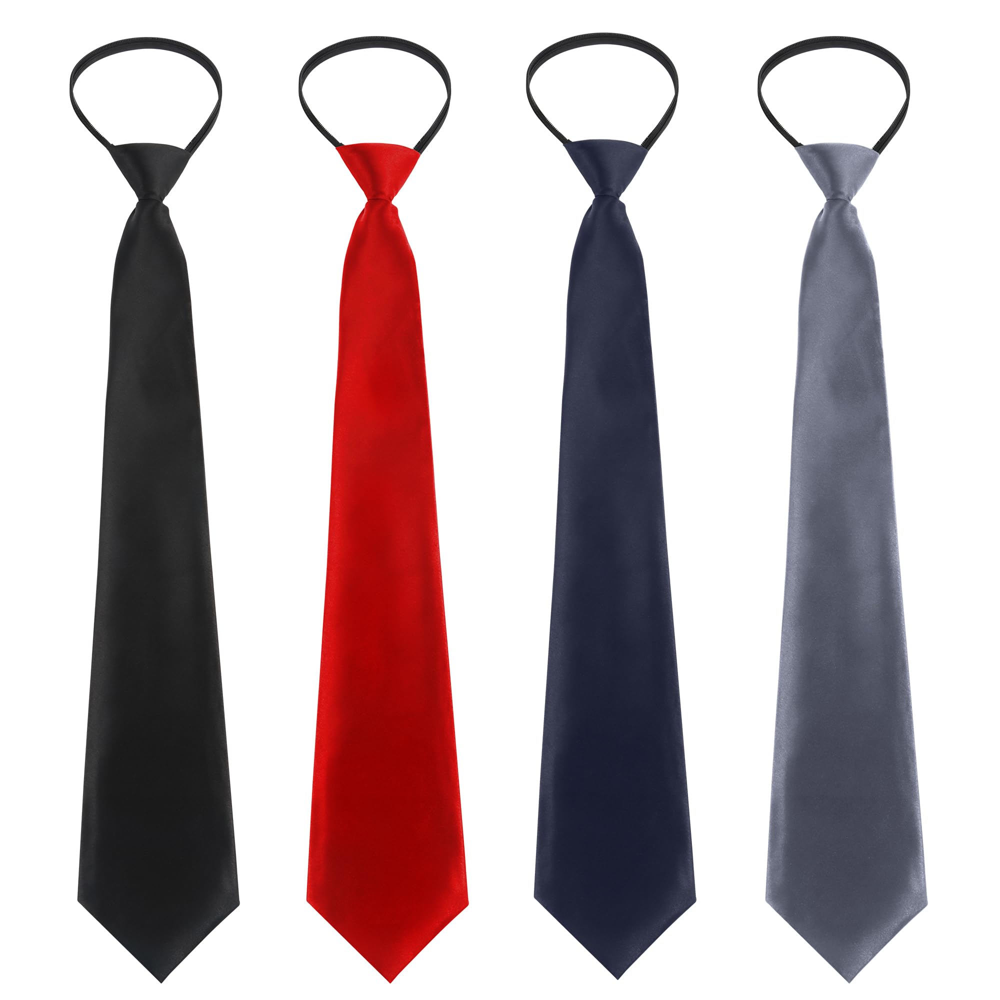 JSMTKJ 4 Piezas Corbata Infantil para Niños, Ajustable con Clip y Banda Elástica, Perfecta para Graduación, Boda, Disfraces y Eventos Formales Elegante y Fácil de Colocar para Niños