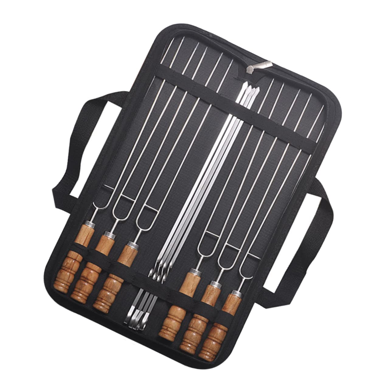 Acciaio Inox Spiedini con Manico in Legno 10 Pezzi, per Barbecue