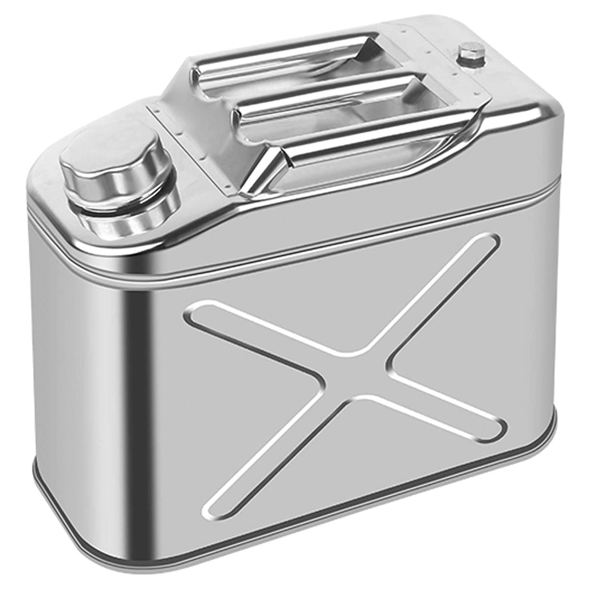 Tanica in Acciaio Inox 304, con Guanti e guarnizioni in Filo Metallico, per Benzina, gasolio e Olio, 10 l (10 l)