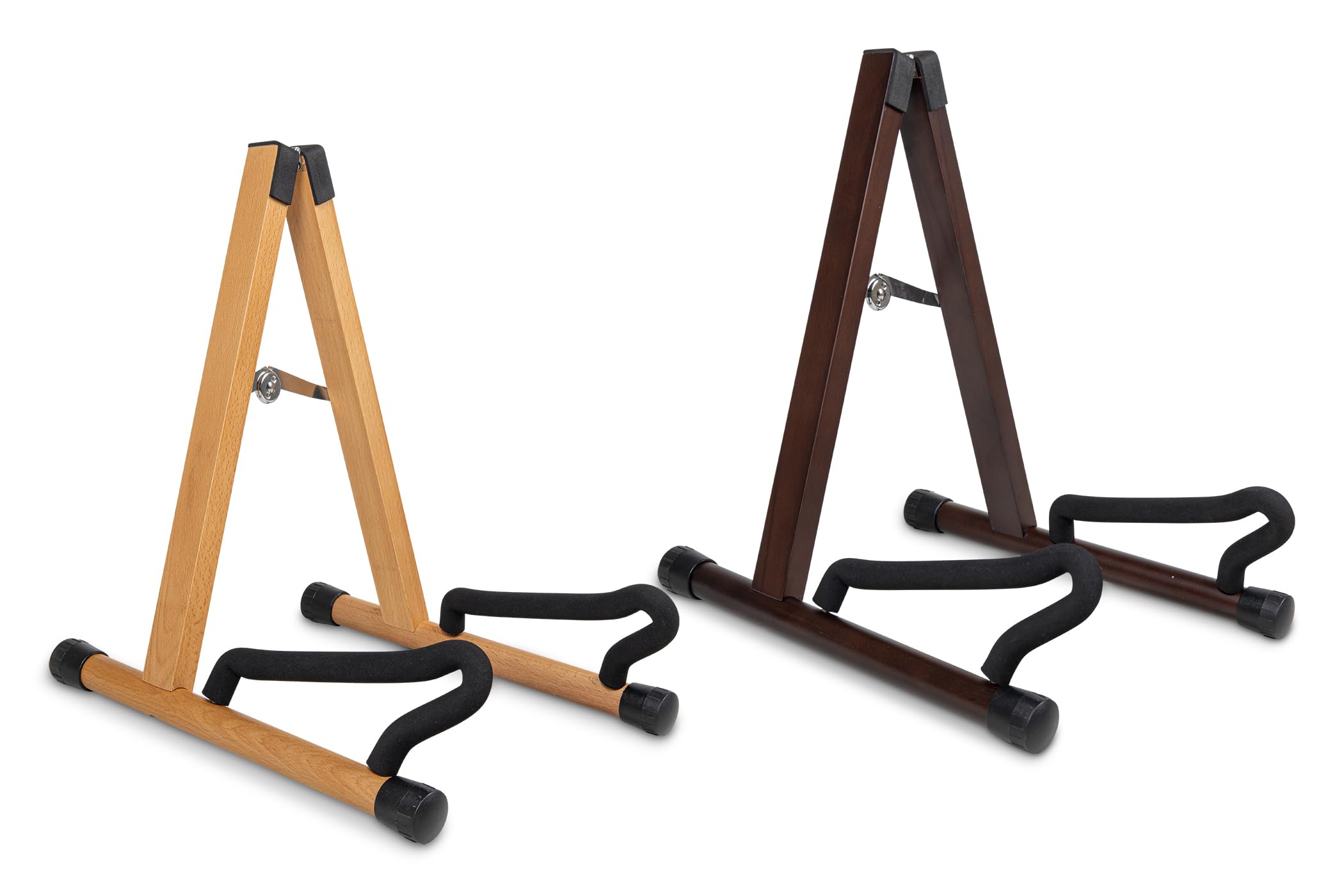 Gewa Supporto per Chitarra in Legno GS-60N, per chitarre classiche, acustiche ed elettriche - anche per chitarre Roundback - Pieghevole - 38 cm di altezza - colore naturale