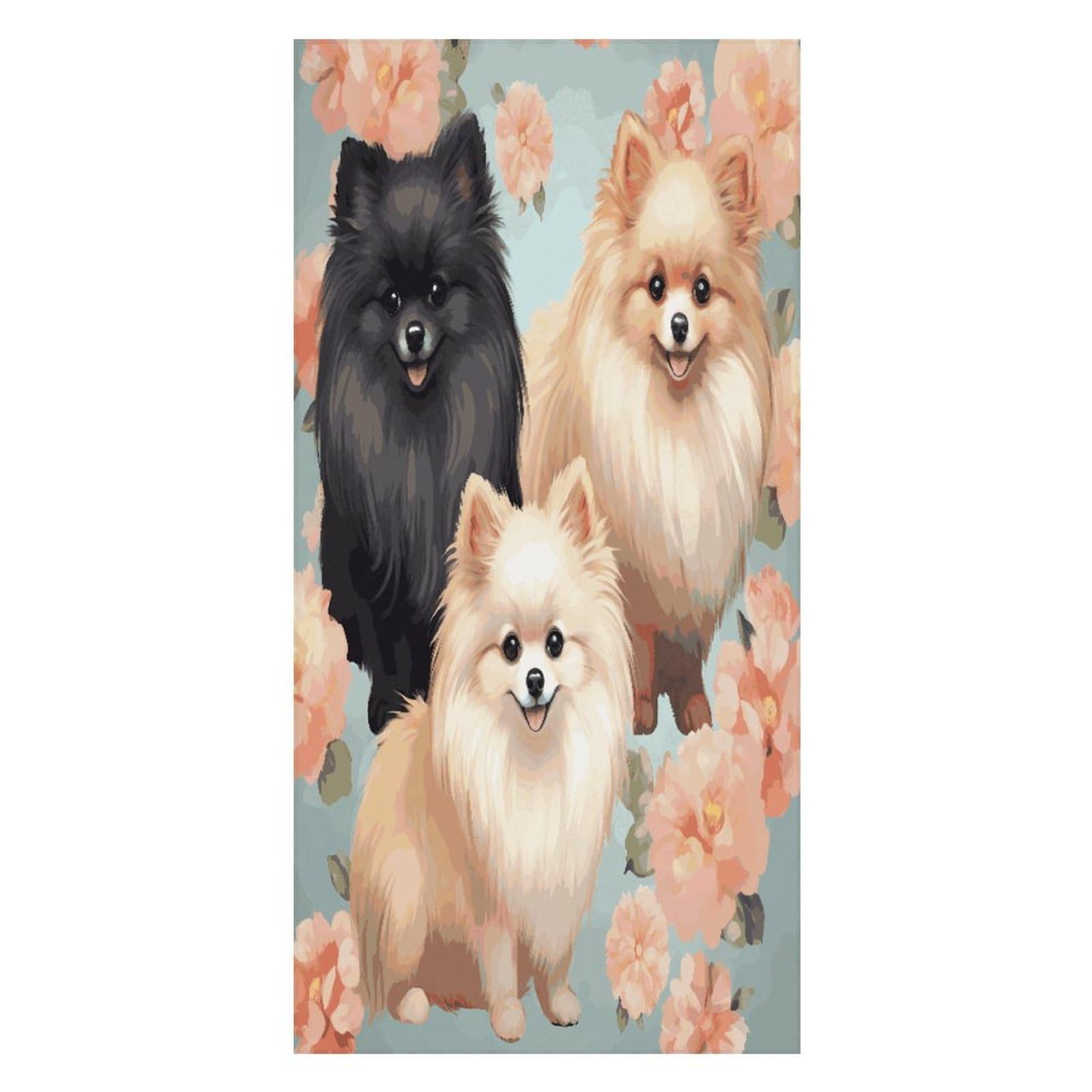 FekiLoot Pomeranians Pattern Beach Towel Oversized Bath Towel Ultra Soft Pool Towel Cozy Swim Towel Silky Lounge Towel Quick Dry Travel Towel Gentle Absorbent Towel for Adults Women Men