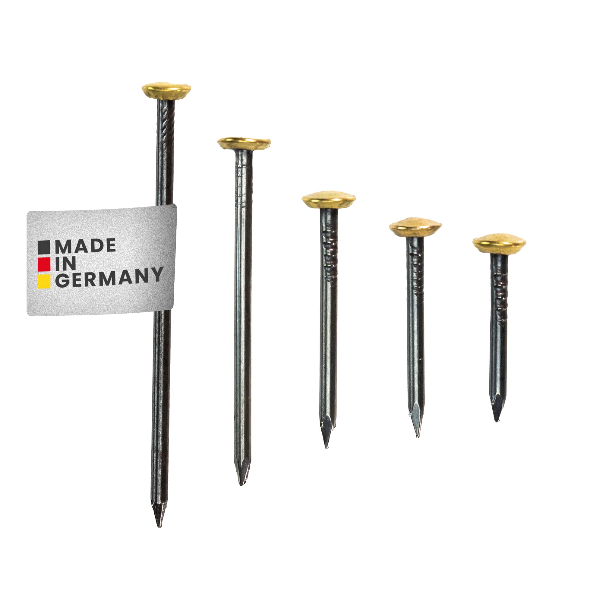 Rikama 50 chiodi per quadri, da 10 x 20, 25, 30, 40, 50 mm, chiodi in acciaio, ideali per appendere quadri, made in Germany