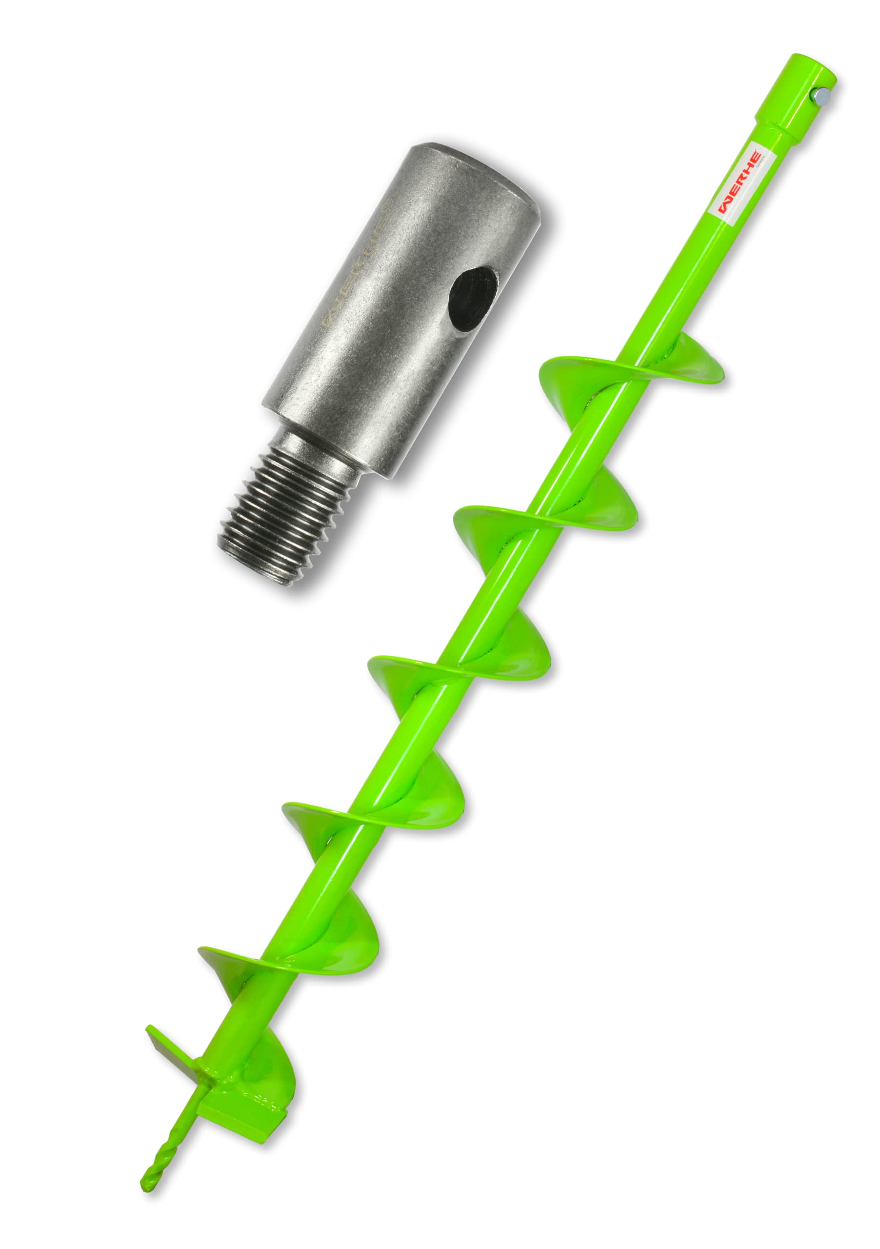 WERHE świder ziemny Ø 120 mm, ostrza z węglika, M14 adapter do wiertarek | długość całkowita 80 cm, głębokość robocza 60 cm, uchwyt 20 mm, 2,7 kg, do sadzenia drzew i budowy ogrodzeń