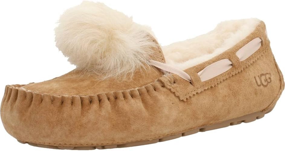 Amazon アグ レディース Dakota Pom Pom ムートン モカシン キャメル 1019015 並行輸入品 Ugg アグ ローファー スリッポン