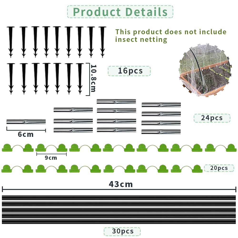 túnel Invernadero, túnel para Plantas jardín, Soporte para Túneles Jardín, Garden Aros Invernadero, Túnel para Plantas Aros Invernadero para Cultivar Túneles.