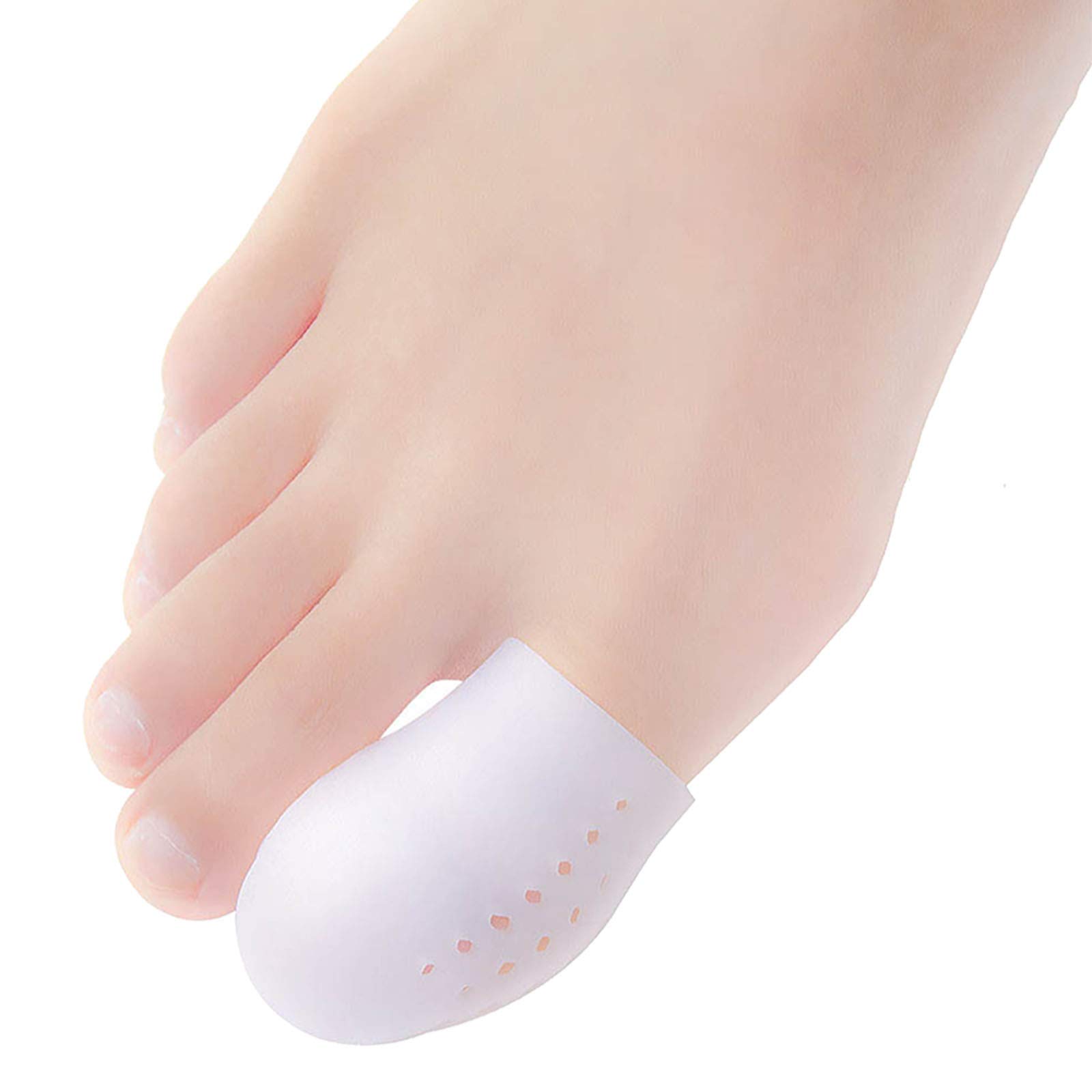 JKcare 10 Pack Big Toe Protectors, Gel Toe Caps, New Breathable Silicone Toe Covers with Holes- Cushion for Corns, Calluses, Blister, Ingrown Toenail and Reduce Friction - Large