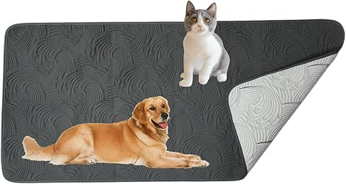 Almohadillas de tela larga para mascotas, lavables, parte inferior impermeable, antiorina, para perros, gatos, sofá, cama, protector de muebles,