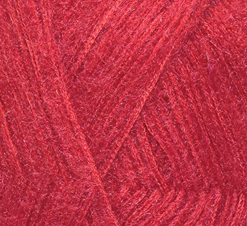 Image of M.G ENTERPRISE Os wal Tarang Knitting Wool Yarn, Soft Fancy Feather Wool Ball Light Red 200 gm Best Used with Knitting Needles, Soft Fancy Wool Crochet NeedlesWool Yarn for Knitting.