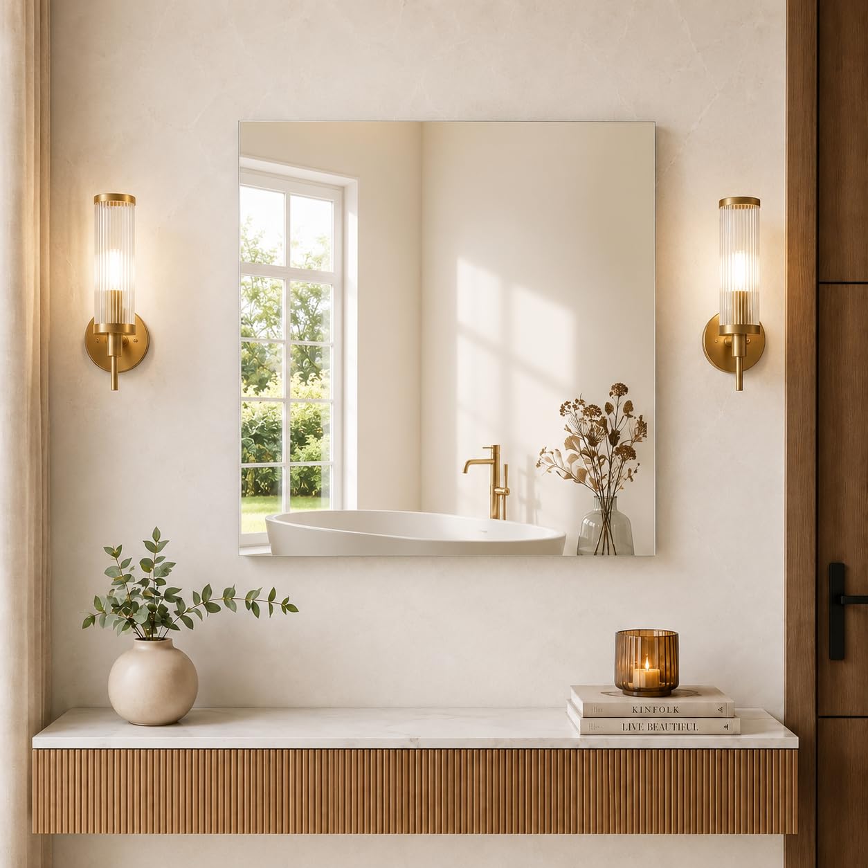 NEVEX LED Wall Mirror - Frameless Vanity Mirror with Light -12