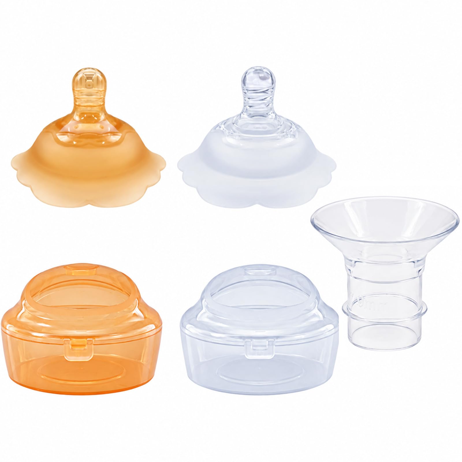5Pcs Breastfeeding Essentials Kit – Convenient Silicone Nipple Shield for Breastfeeding Newborn, Flange Insert for Breast Pump and Duckbill Valve Breast Pump Compatible-image-15