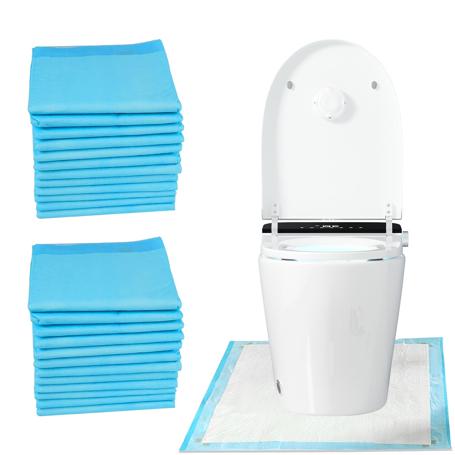 YumSur Alfombrillas desechables para inodoro, protector de suelo de inodoro contra orina, alfombra de entrenamiento en forma de U, impermeable, antideslizante, tapete de entrenamiento para el baño