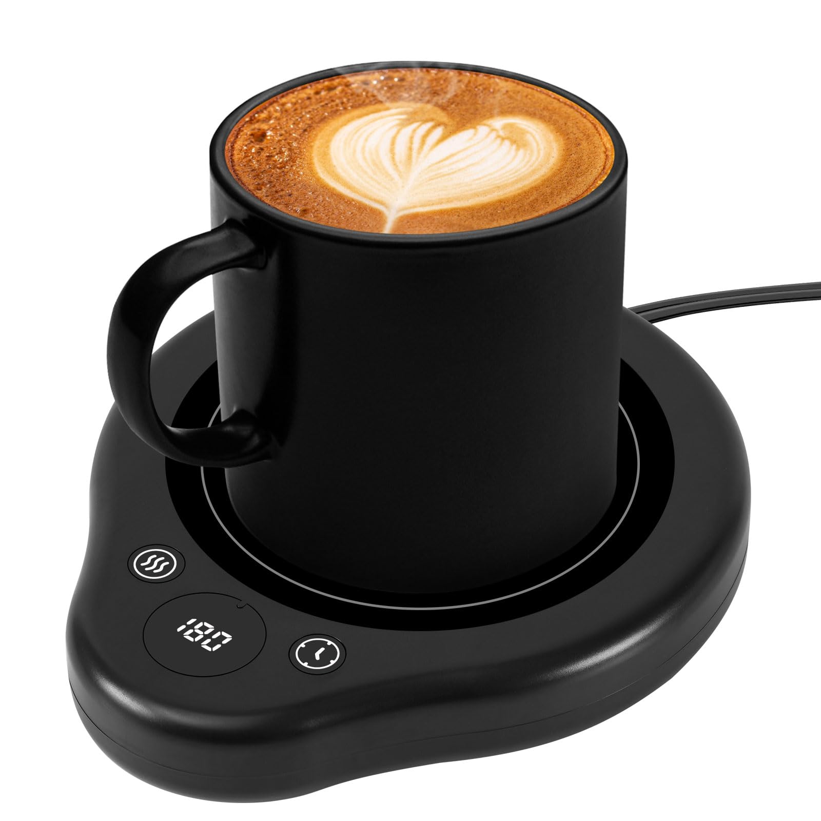 Mug Warmer, 3 Temperature Settings Coffee Mug Warmer, 2-12H Timed Settings Coffee Warmer, Digital Display Mug Warmer for Desk with Touch Control, 25W Coffee Cup Warmer for Tea, Coffee, Milk, Candles