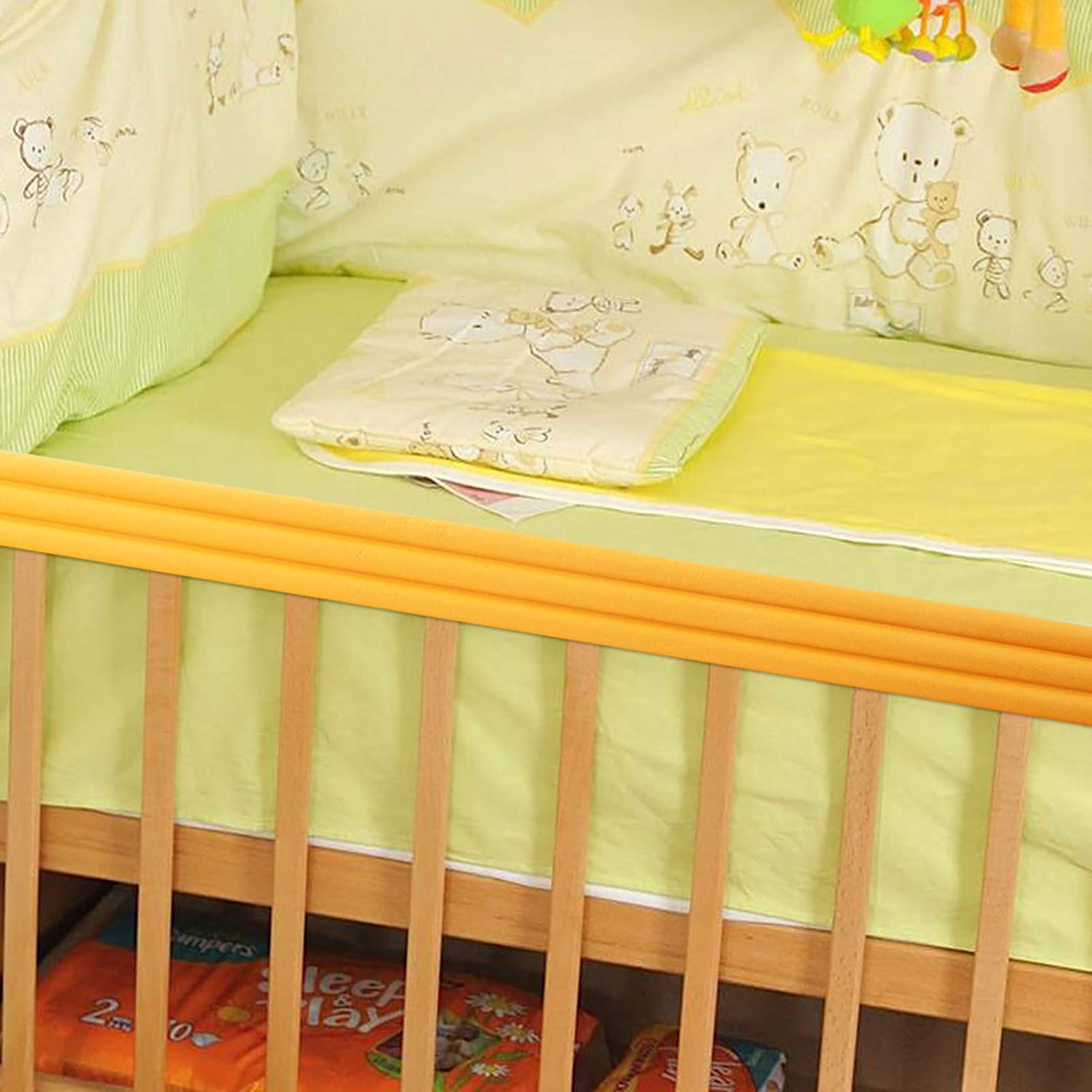 NAIDEV 6.5ft Children Table Guard Protector Strip Baby Safety Furniture Edge Corner Crash Foam Bumper Bar Collision Orange (Orange) 1