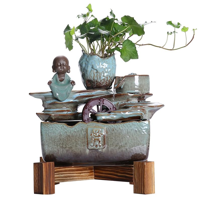 Fontaine à eau en céramique de style chinois et ornements de bureau TUSUOD