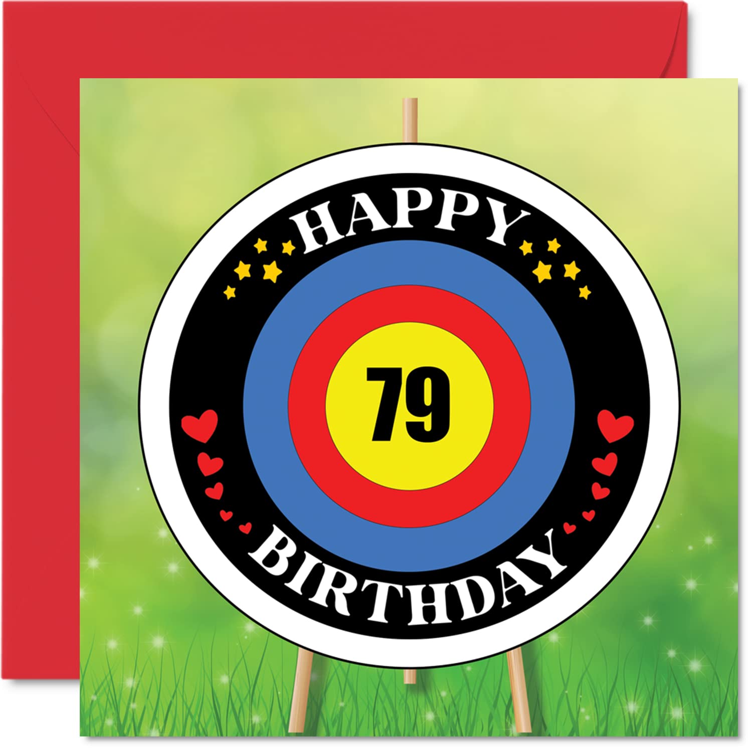Fun 79th Birthday Cards for Men Woman - Target Age - Happy Birthday Card for Dad Mum Great Grandad Grandpa Nanny Grandma Gran Uncle Auntie, 145mm Greeting Cards, Playful Card