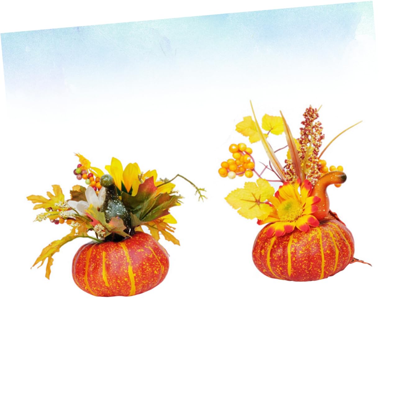 TOPBATHY 3 Set Mini Zucche Decorative Set Foglie Dacero Elegante Autunno Decorazione Della Casa Per Feste 2 Pezzi * 3