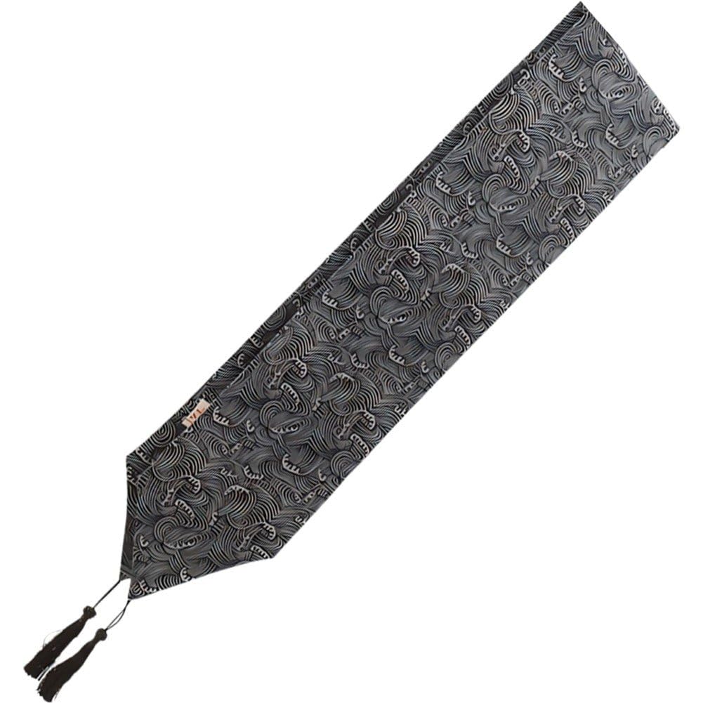 Chemin de table japonais coton 33x180 cm anti-rayures pour table salle à manger fête