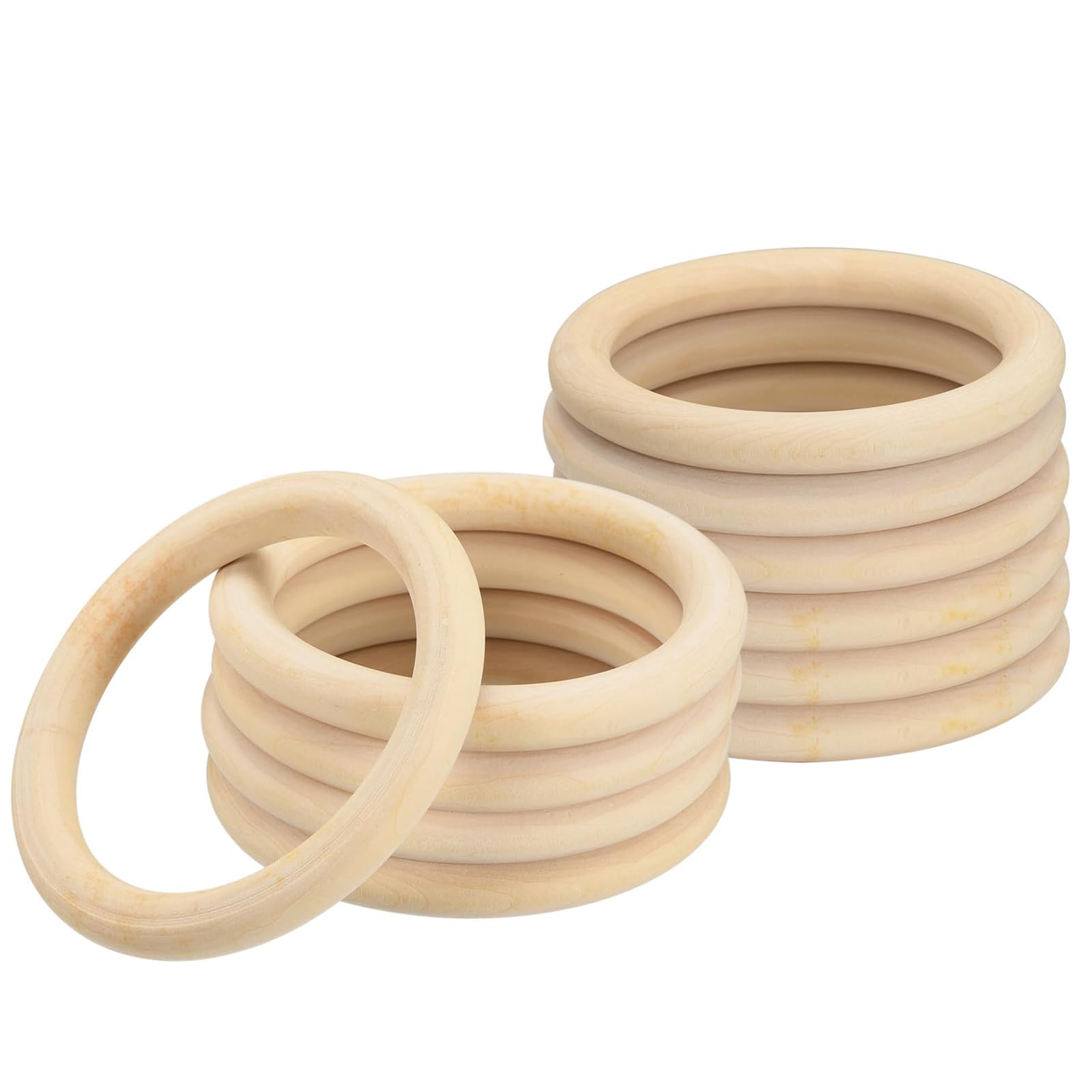 Anneaux en bois brut 90 mm pour suspendre le macramé et réussir vos loisirs créatifs