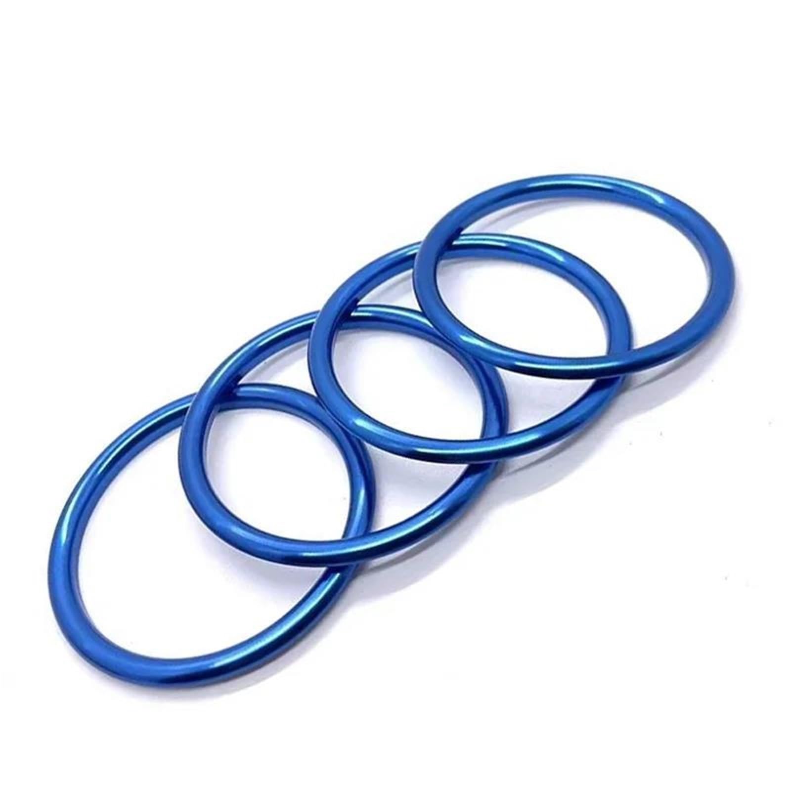 Interior Styling Cover 4Pcs/Set Car Instrument Desk AC Air Outlet Rings Aluminum Decorative Inner Ring Sticker Fit for A1 2014 2015 2016 2017(Blue Inner Ring)