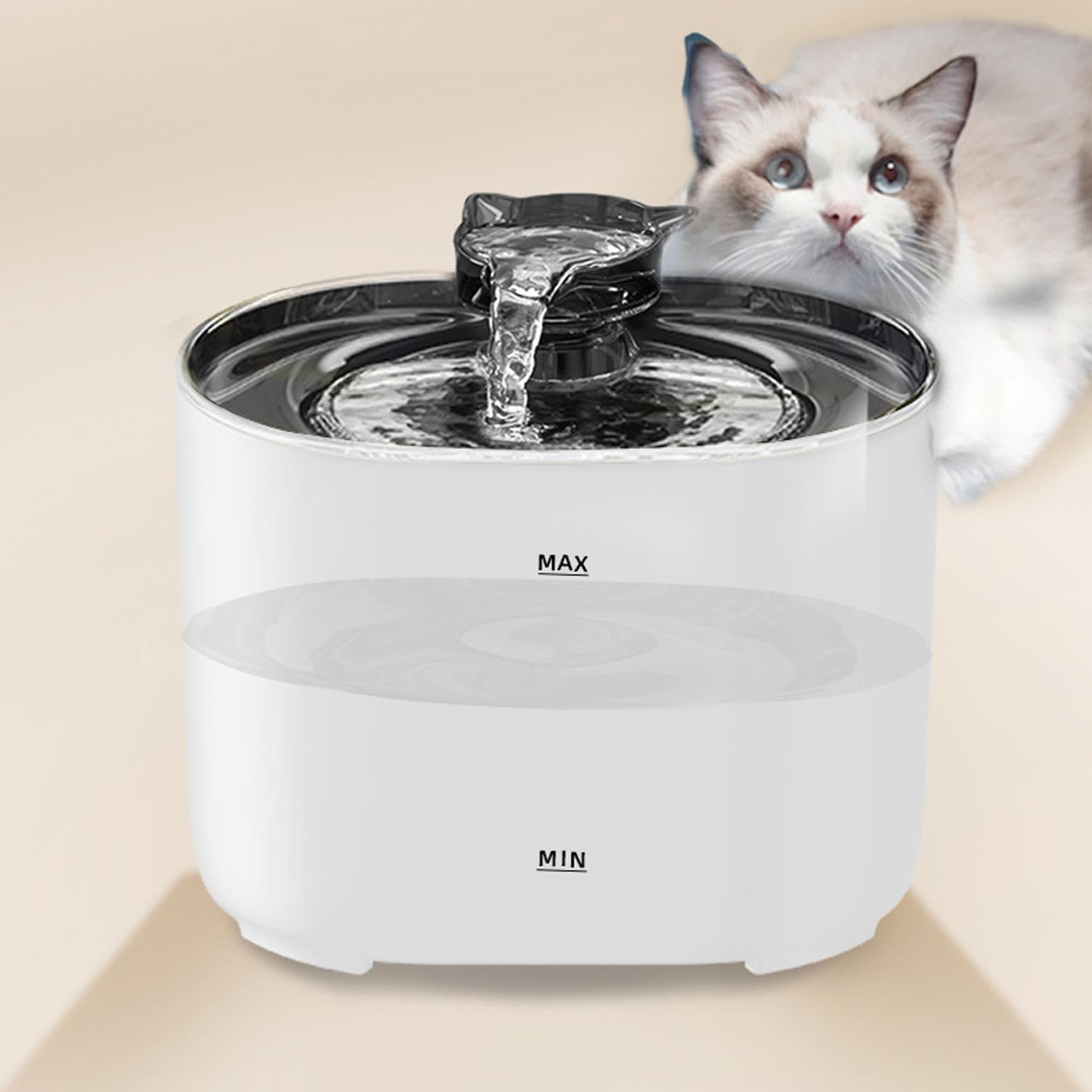 Fuente De Agua Para Gatos 2,2 L Bebedero Automático Silencioso con | Bebedero para Gatos y Dispensador de Agua para Mascotas Interiores, , Cachorros, Mascotas Pequeñas, Perros