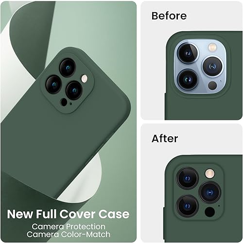 Miniatura 614 de FireNova Funda para iPhone 14 Pro, funda de silicona mejorada [protección de cámara] con [2 protectores de pantalla], forro interior de microfibra