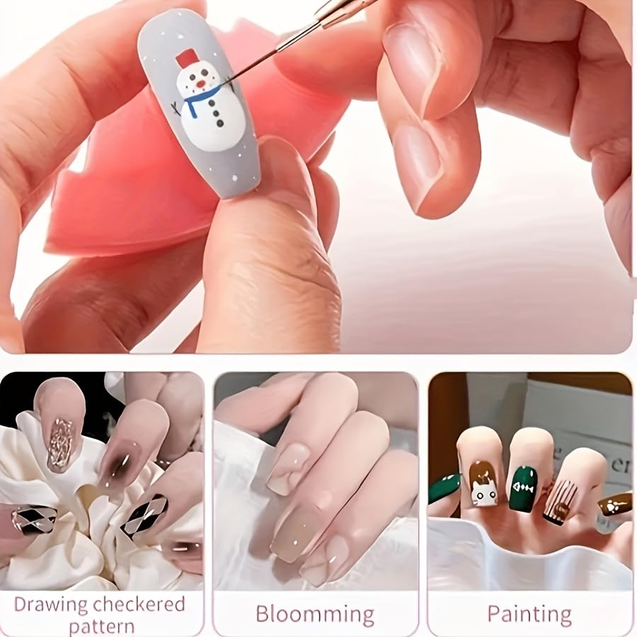 5pcs Nail Art Brushes Set Durable Drawing Pens with Variety of Tips 5mm-25mm Painting Tools for Intricate Nail — view 3