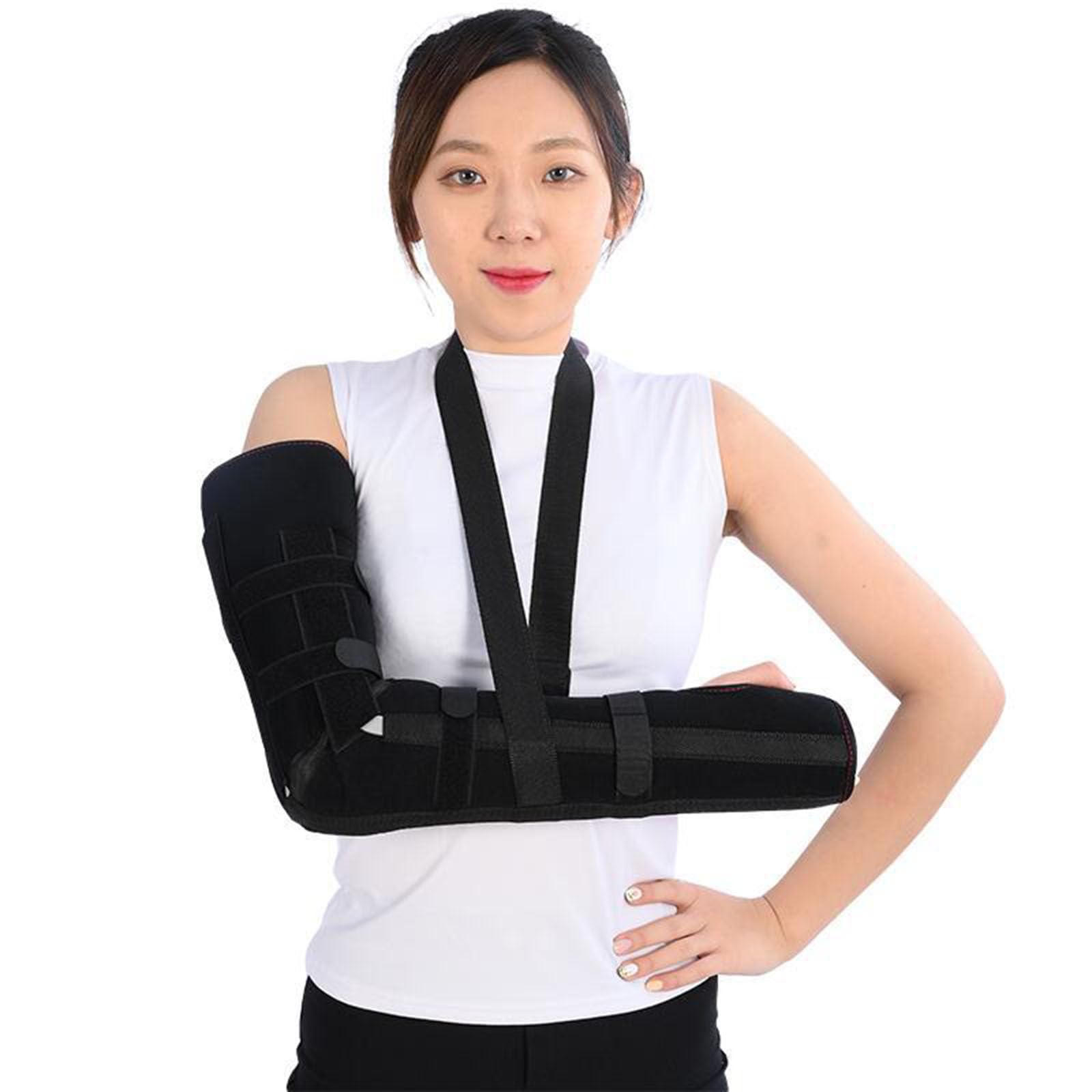 SFKLYU Cabestrillo Brazo para Lesiones Hombro Férula Brazo Largo Posterior Inmovilizador Codo Soporte Antebrazo Derecho Izquierdo Cabestrillo Soporte para Lesiones Hombro, Clavícula y Codo,B,S