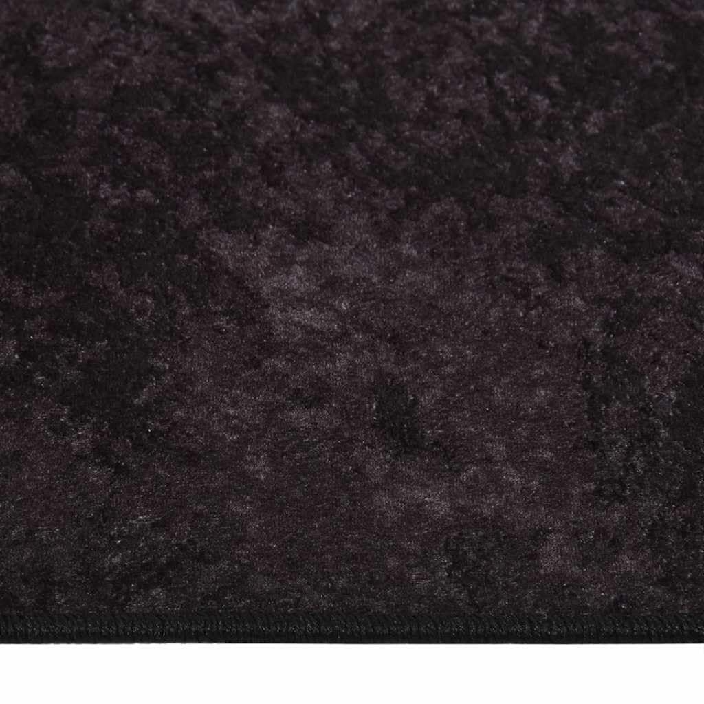 Tapis en velours lavable en machine - 80 x 150 cm - Avec dessous antidérapant pour isolation phonique et motif accrocheur - Anthracite