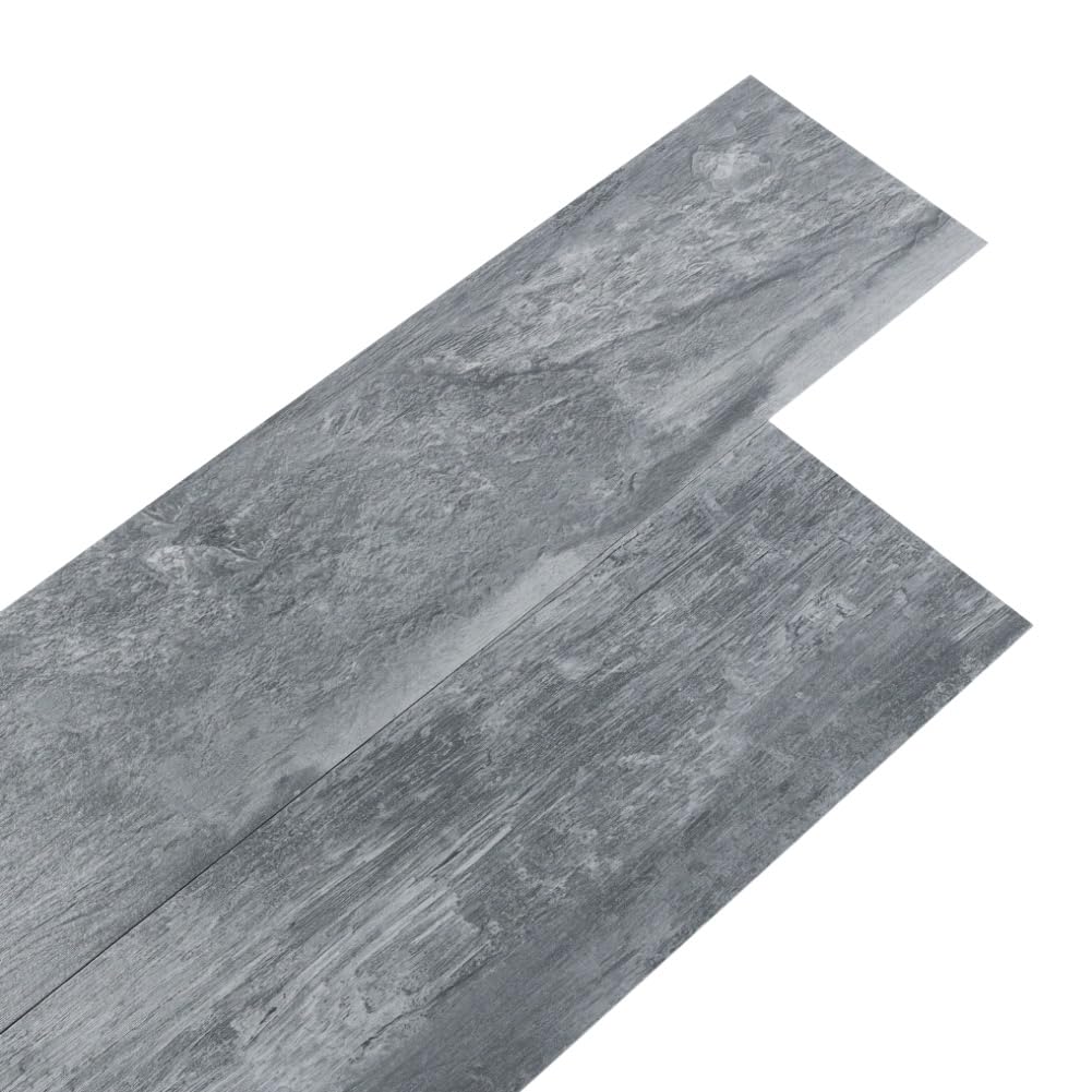 PVC Bodenbelag Selbstklebende Vinylboden Selbstklebend 5,02 m²/36 Stück 91,5 x 15,2cm -Dicke 1.5 mm für Küche Bad Wohnzimmer，Graue Holzkorn